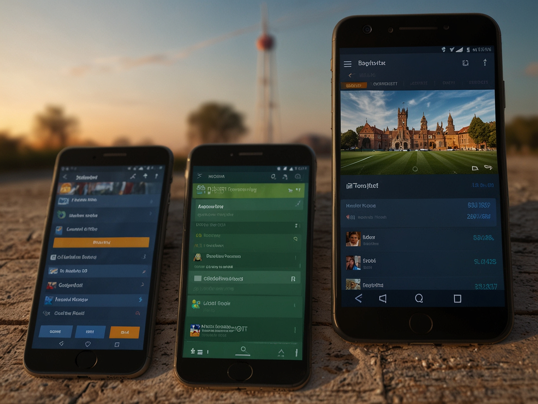 Teléfonos mostrando la versión móvil Mostbet