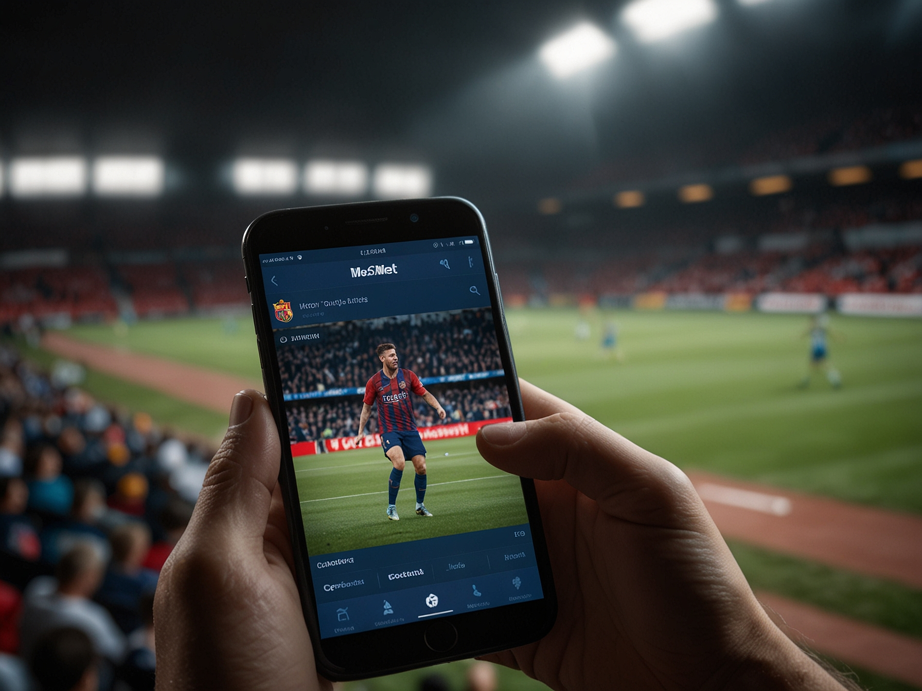 Vista de la versión móvil Mostbet en teléfono